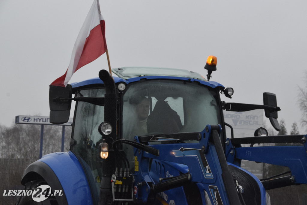 Protest rolniczy na węźle Leszno-Zachód na S5