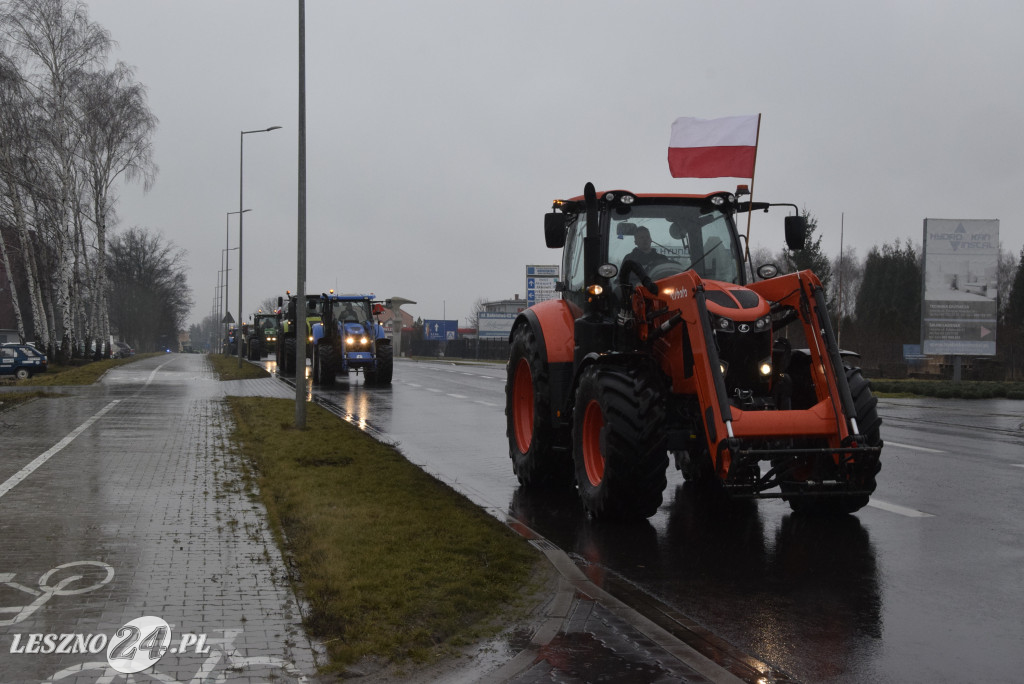 Protest rolniczy na węźle Leszno-Zachód na S5