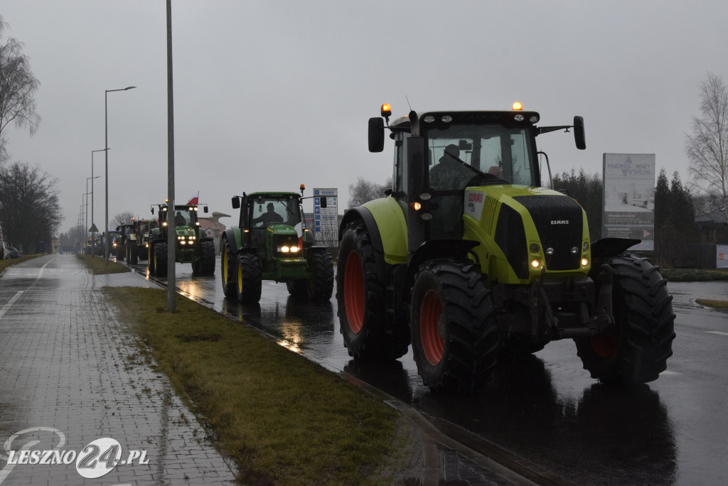 Protest rolniczy na węźle Leszno-Zachód na S5