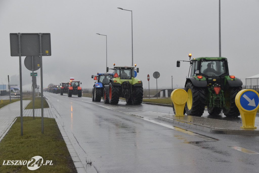 Protest rolniczy na węźle Leszno-Zachód na S5
