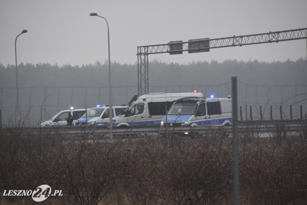 Protest rolniczy na węźle Leszno-Zachód na S5