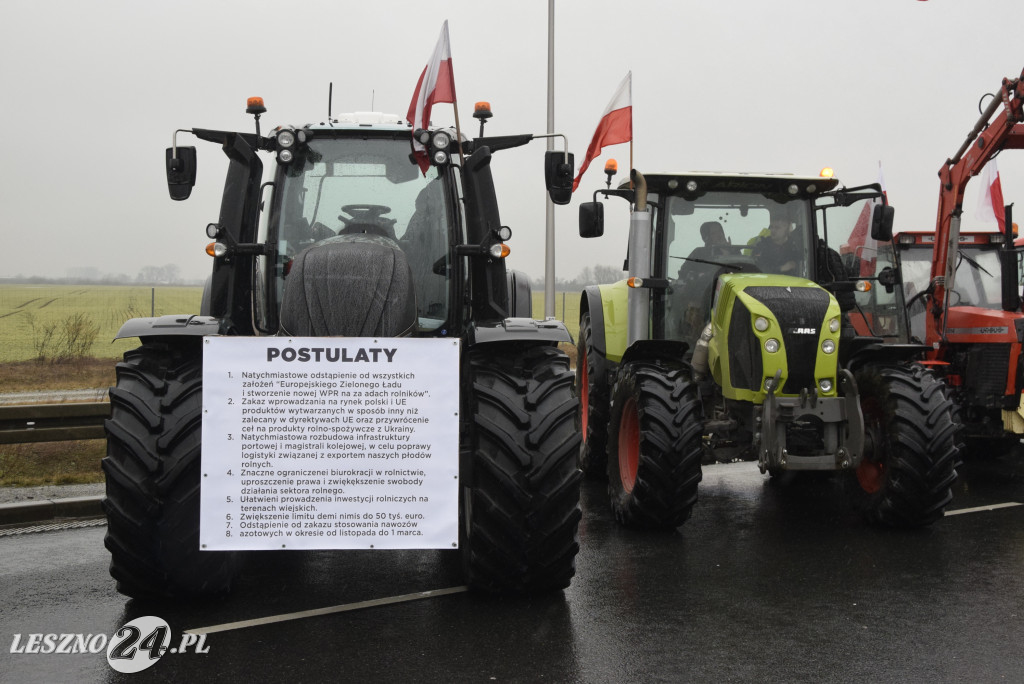 Protest rolniczy na węźle Leszno-Zachód na S5