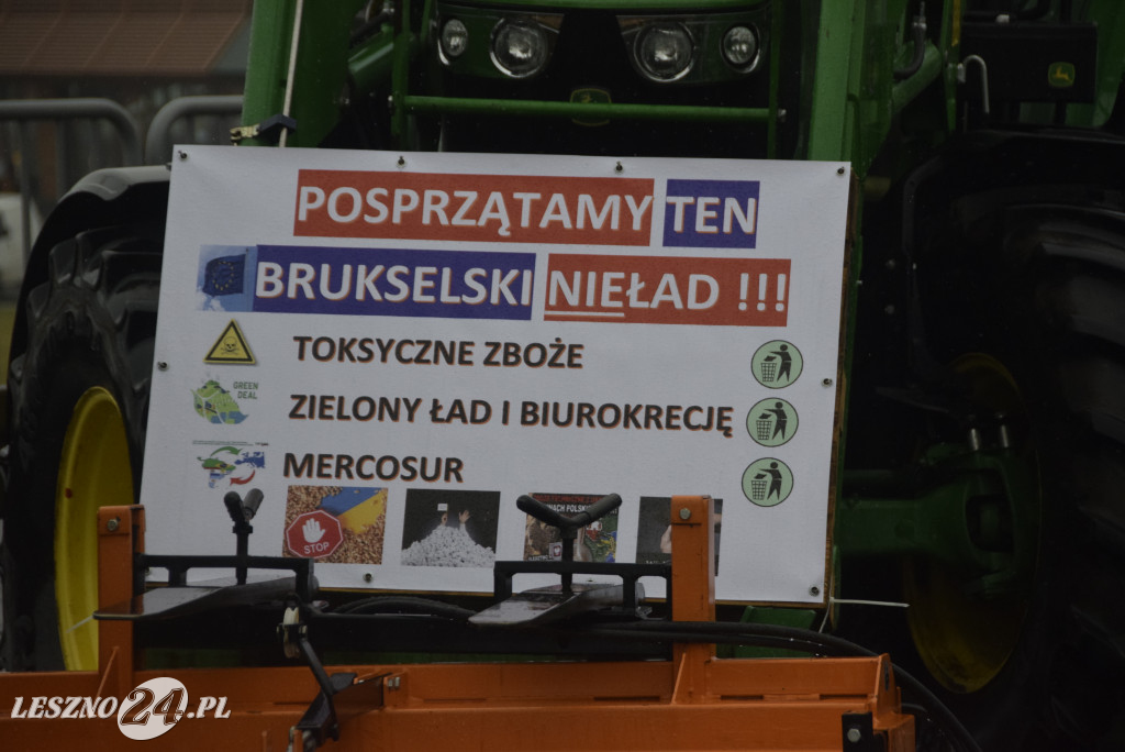 Protest rolniczy na węźle Leszno-Zachód na S5