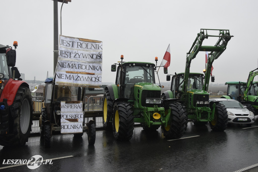 Protest rolniczy na węźle Leszno-Zachód na S5