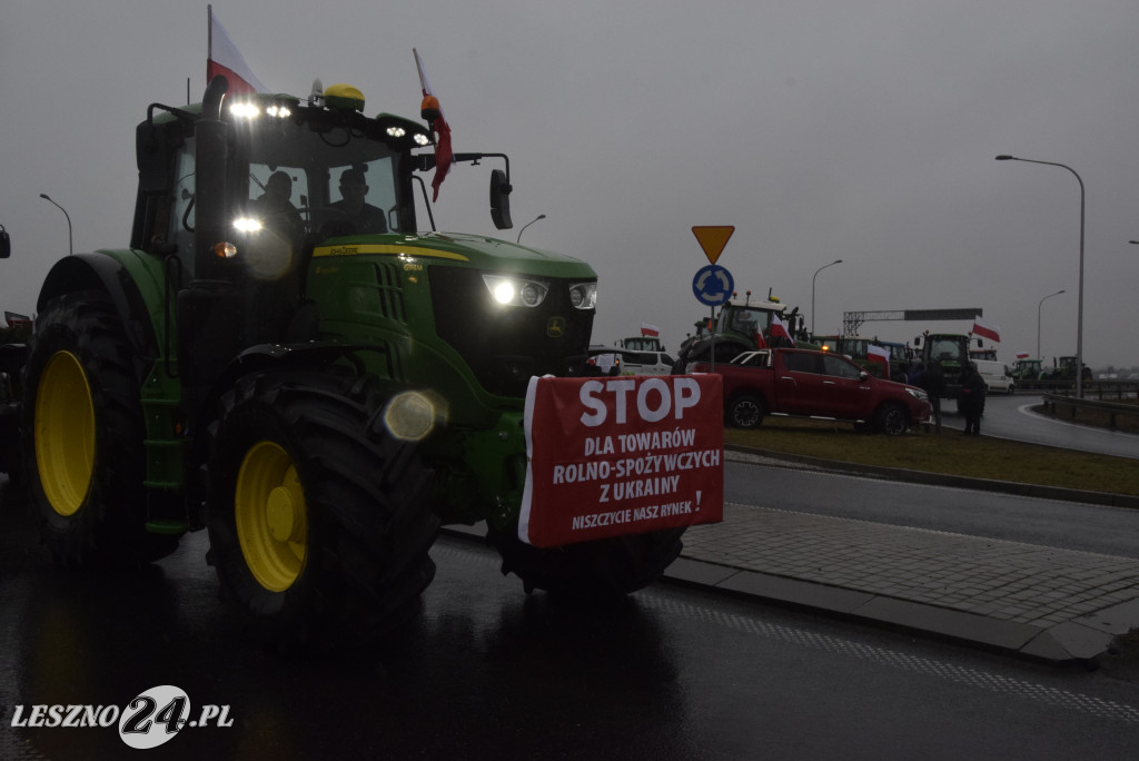 Protest rolniczy na węźle Leszno-Zachód na S5