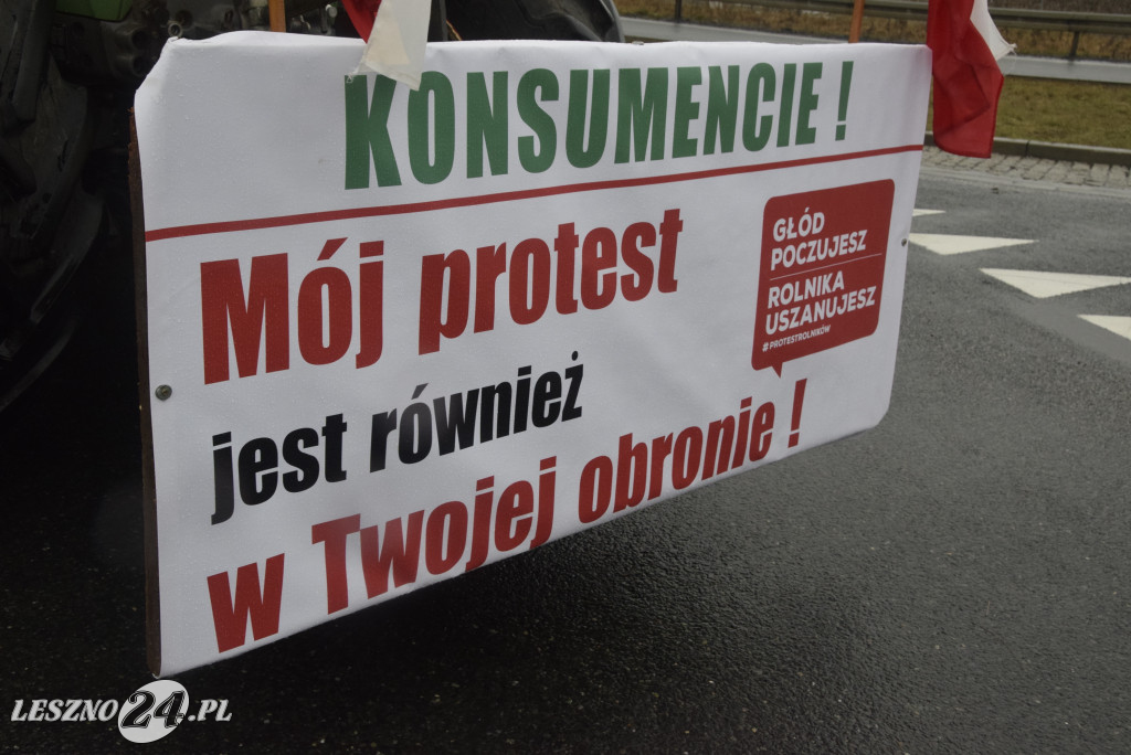 Protest rolniczy na węźle Leszno-Zachód na S5