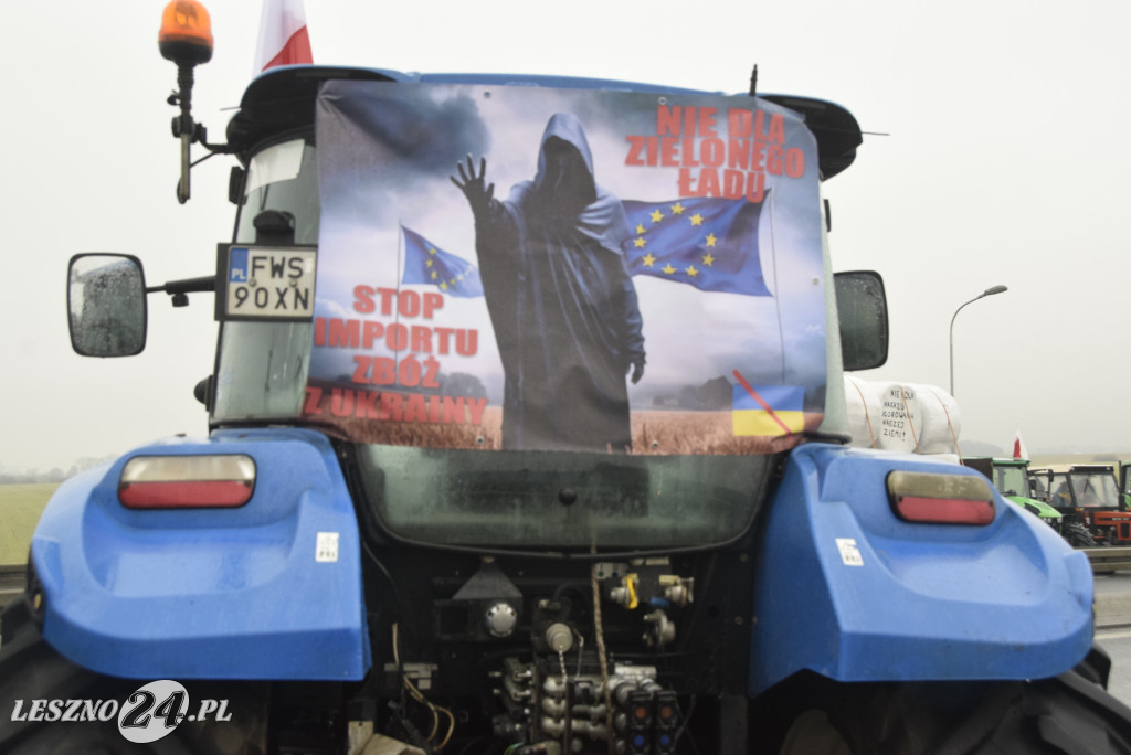 Protest rolniczy na węźle Leszno-Zachód na S5