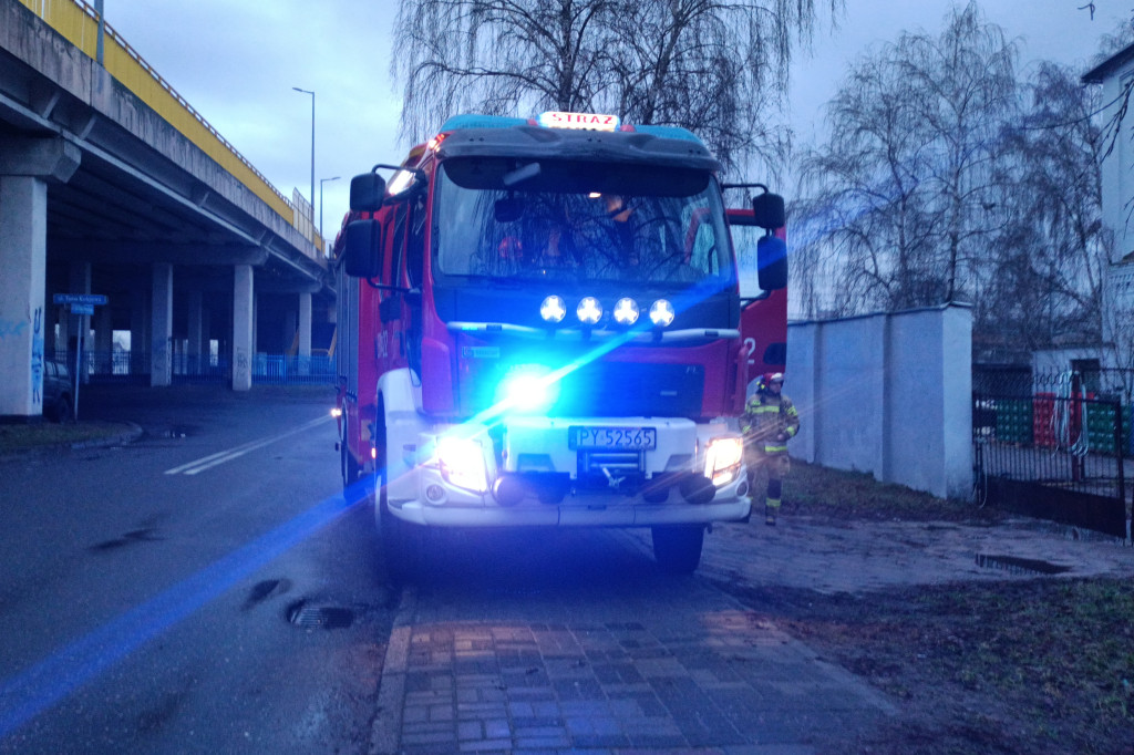Akcja strażaków na Tamie Kolejowej w Lesznie