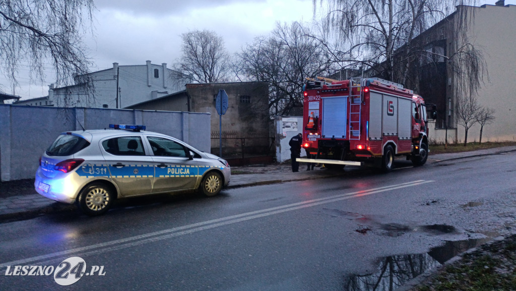 Akcja strażaków na Tamie Kolejowej w Lesznie