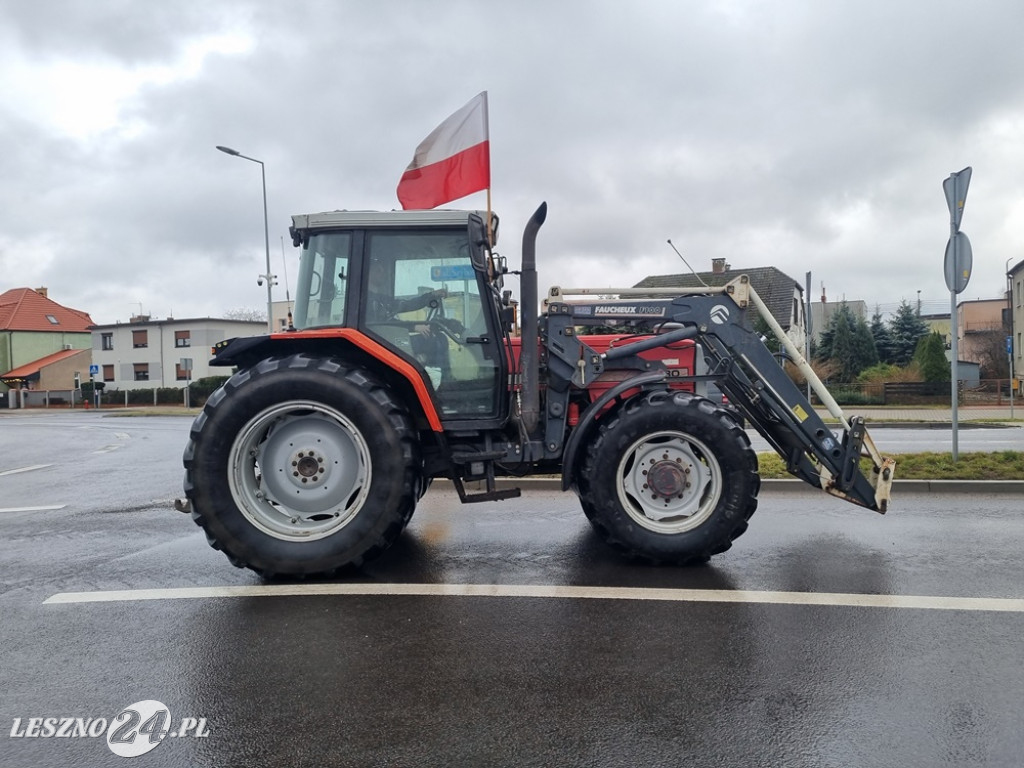 Protest rolników - przejazd przez Leszno