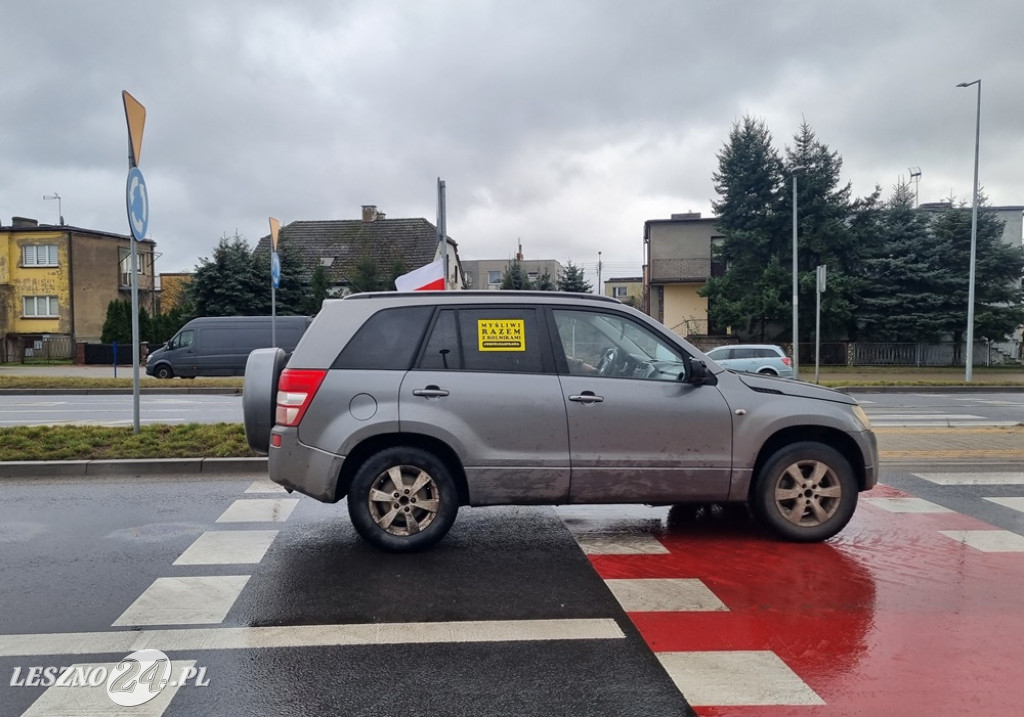 Protest rolników - przejazd przez Leszno