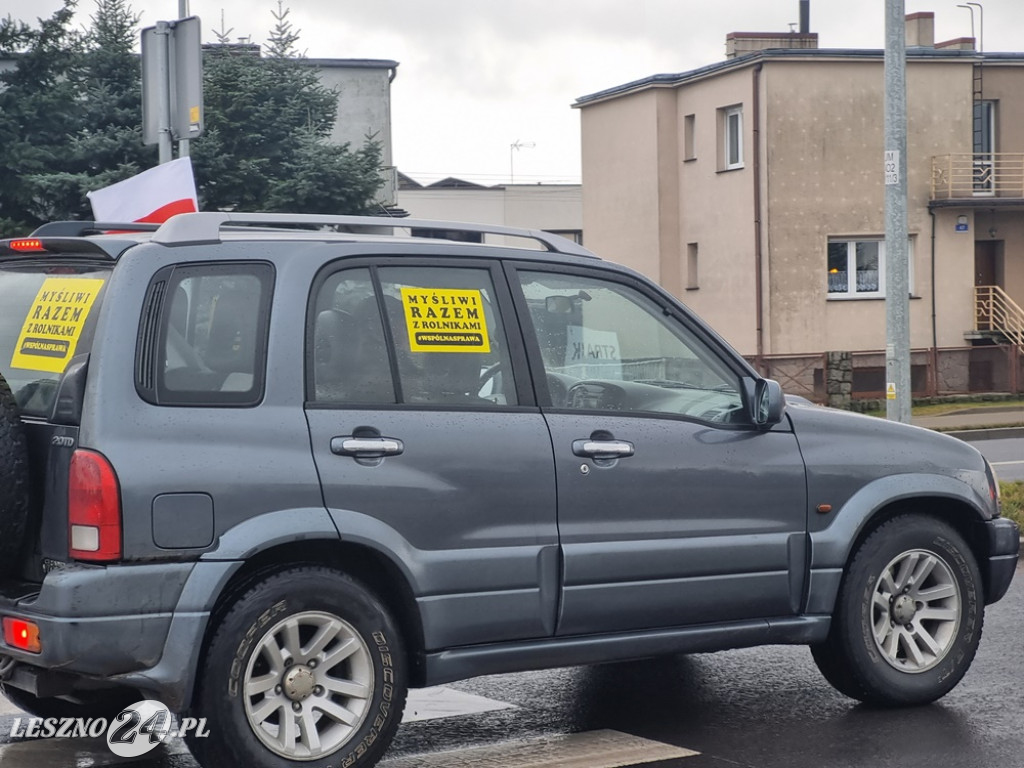Protest rolników - przejazd przez Leszno