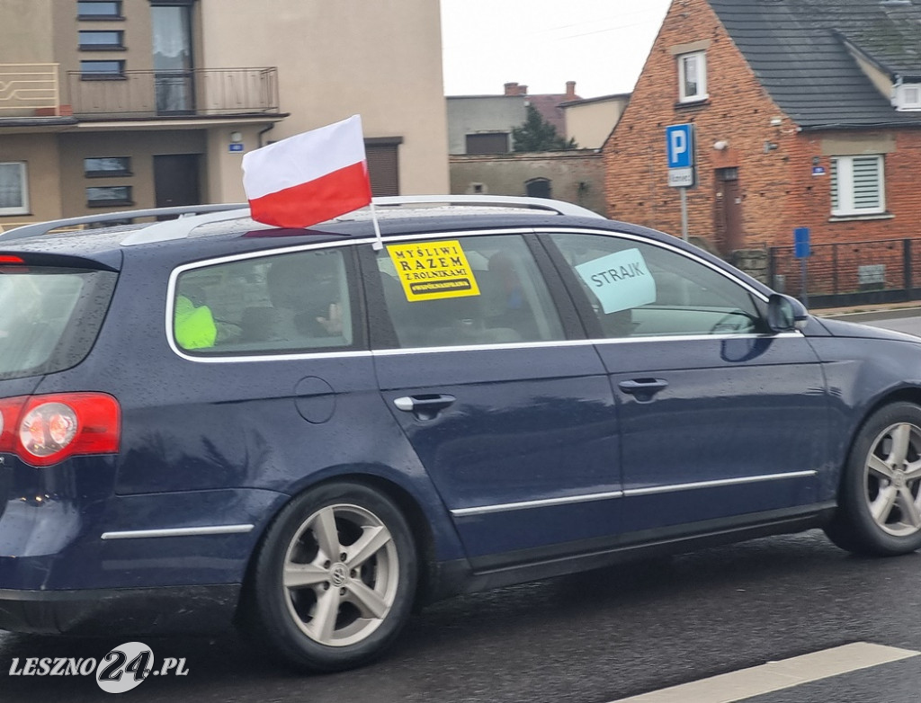 Protest rolników - przejazd przez Leszno