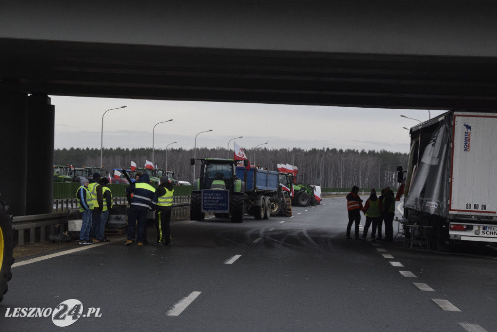 Strajk Rolników na węźle Leszno-Zachód - druga doba