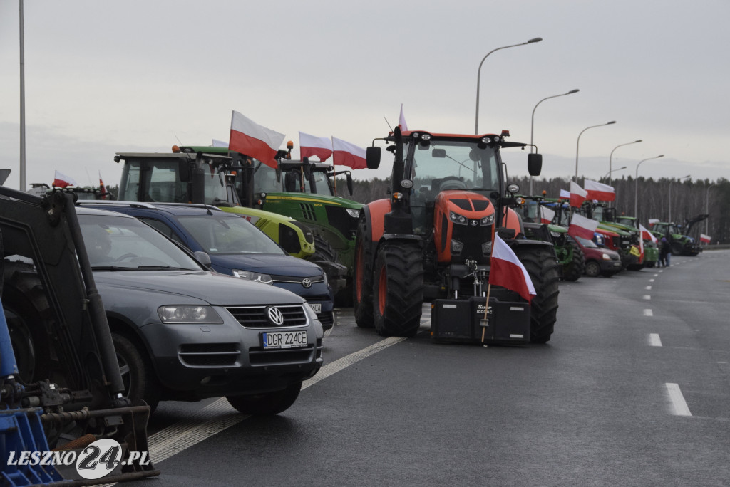 Strajk Rolników na węźle Leszno-Zachód - druga doba