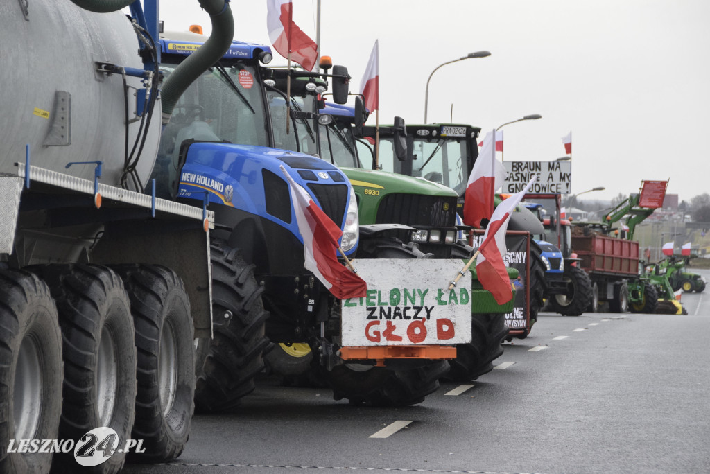 Strajk Rolników na węźle Leszno-Zachód - druga doba