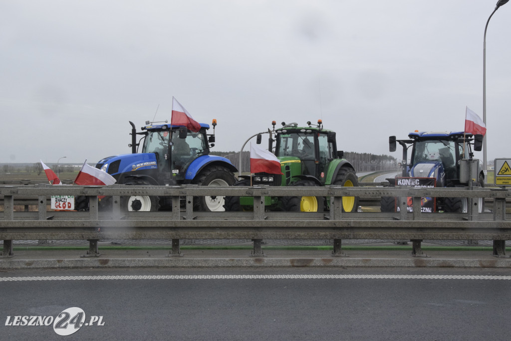 Strajk Rolników na węźle Leszno-Zachód - druga doba