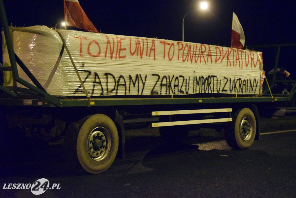 Nocne spotkanie na rolniczej blokadzie