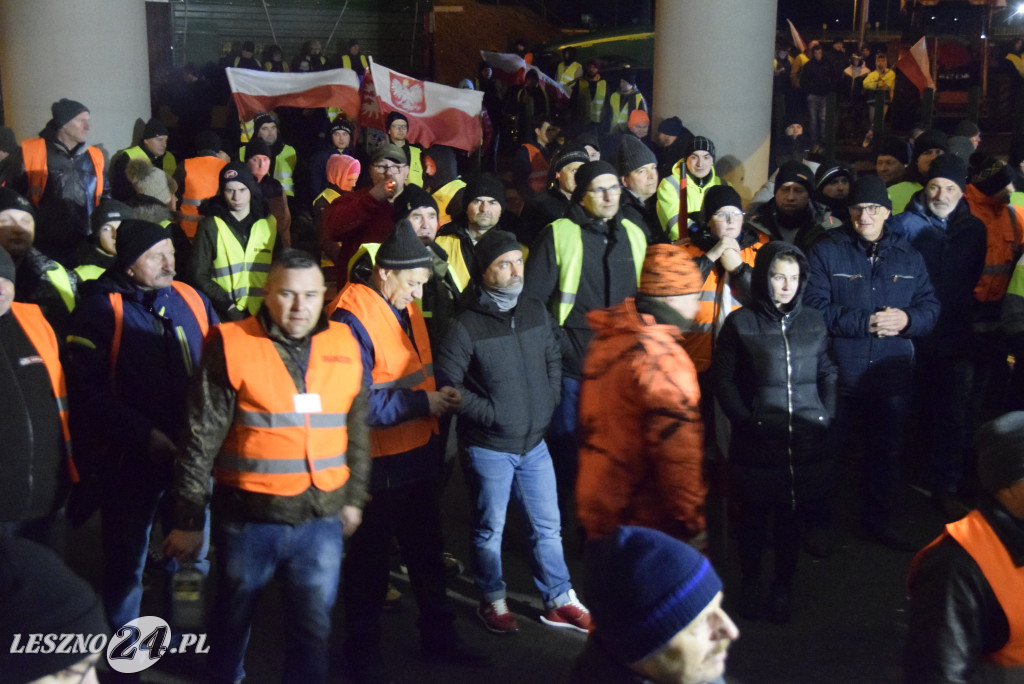 Nocne spotkanie na rolniczej blokadzie