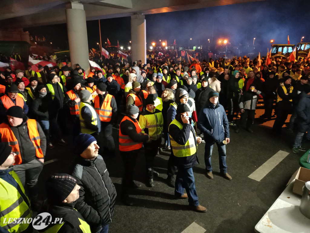Nocne spotkanie na rolniczej blokadzie