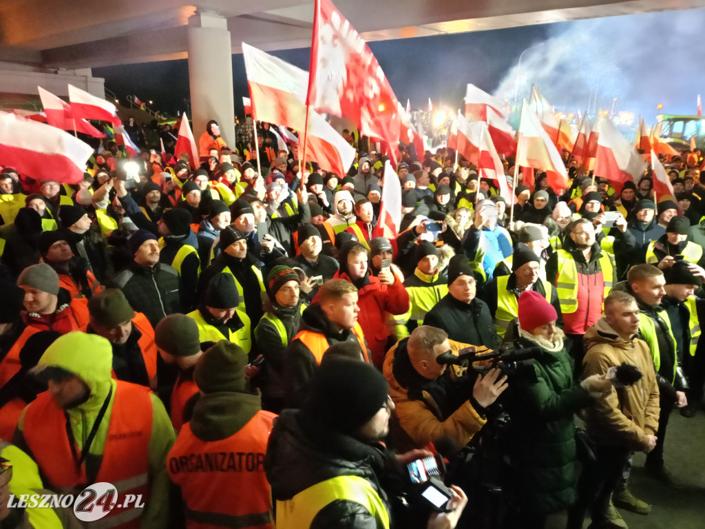 Nocne spotkanie na rolniczej blokadzie