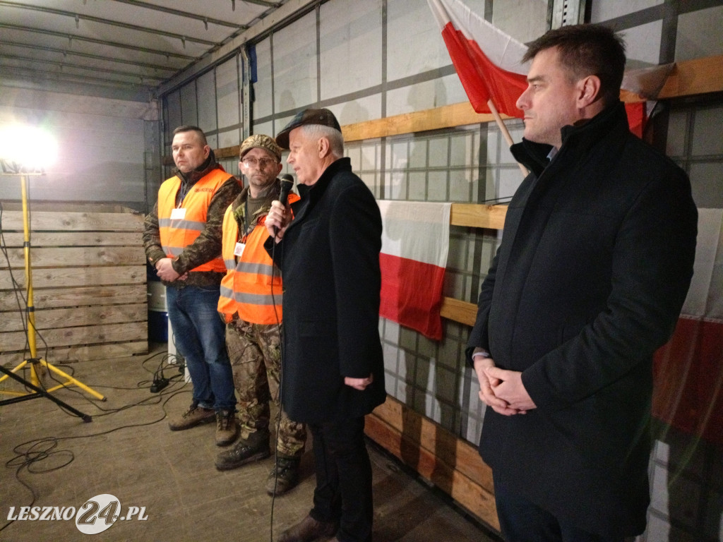 Nocne spotkanie na rolniczej blokadzie