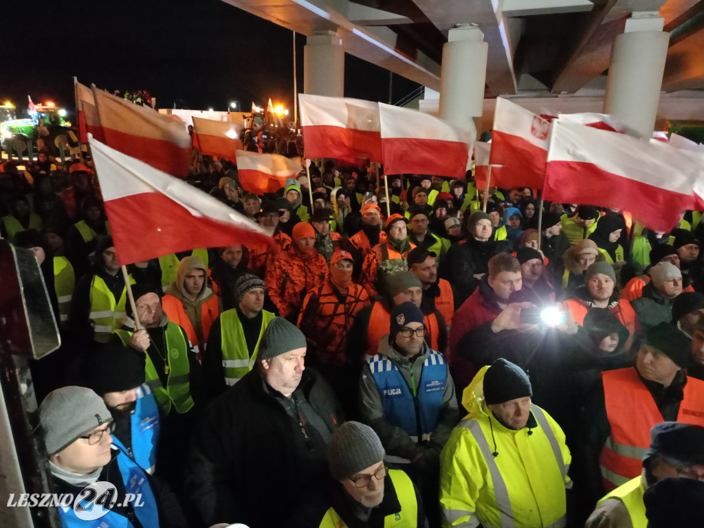 Nocne spotkanie na rolniczej blokadzie
