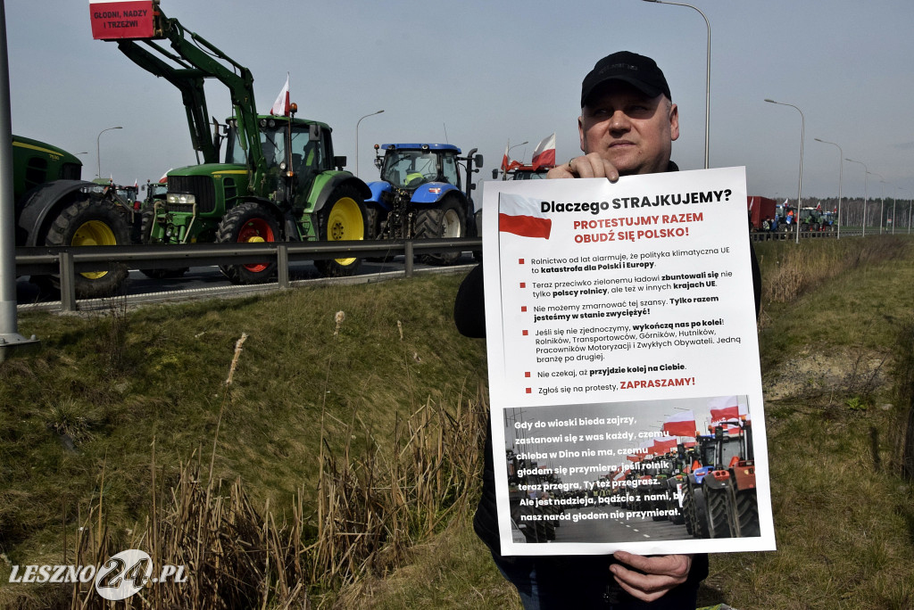 Strajk Rolników na węźle S5/DK12 Leszno-Zachód