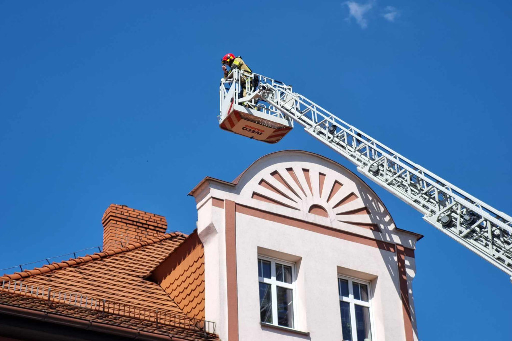 Działania strażaków przy Marcinkowskiego