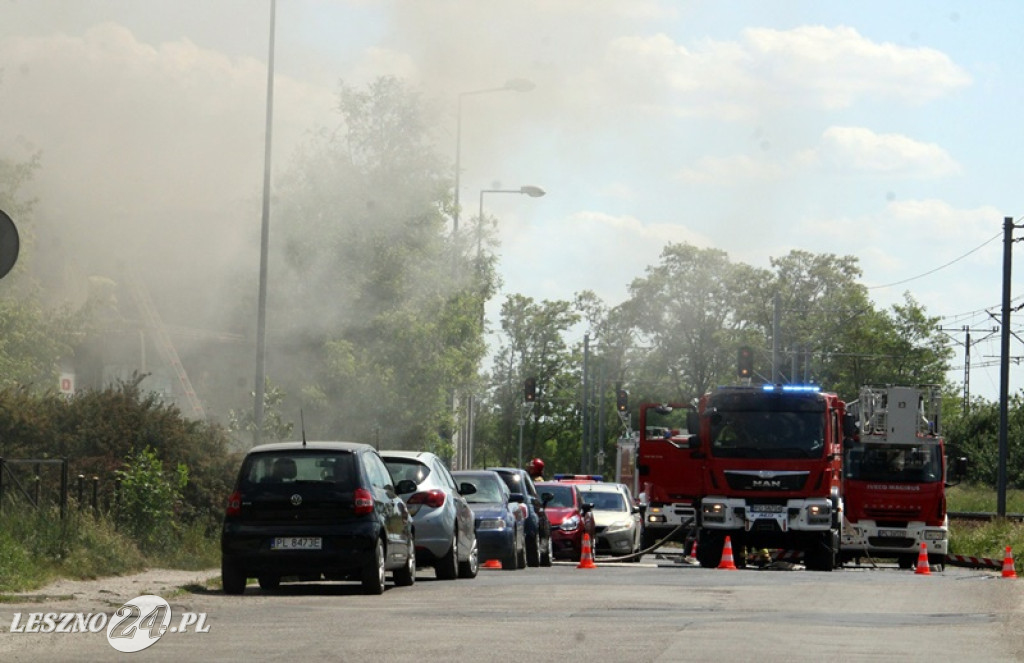 Pożar w dawnej rzeźni w Lesznie