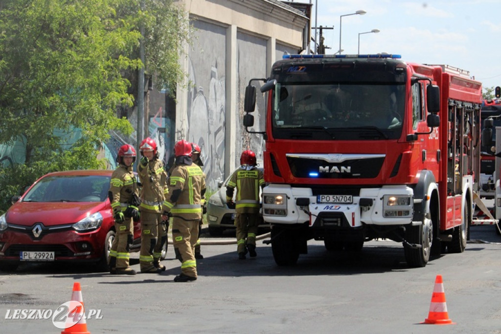 Pożar w dawnej rzeźni w Lesznie