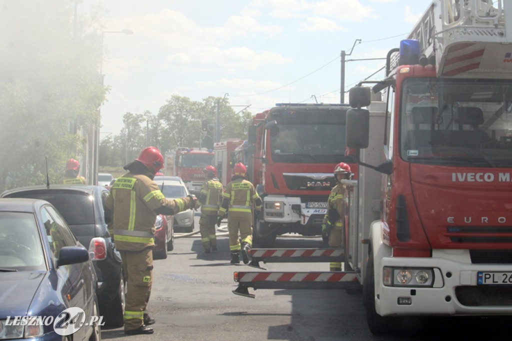 Pożar w dawnej rzeźni w Lesznie