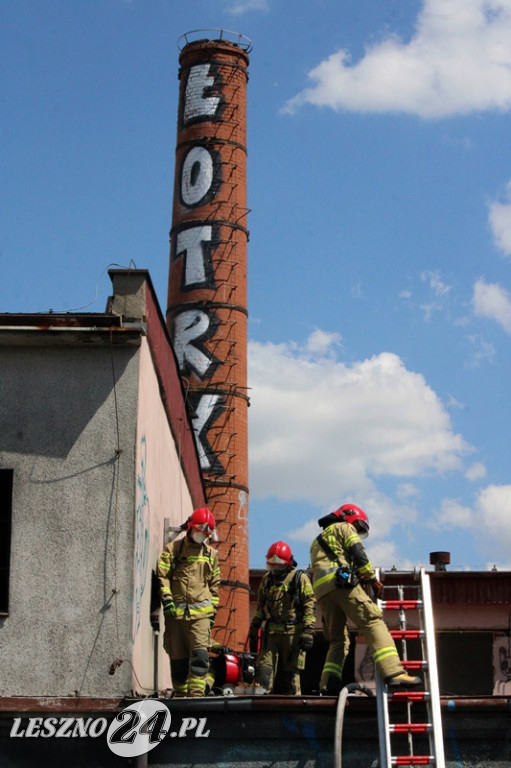 Pożar w dawnej rzeźni w Lesznie