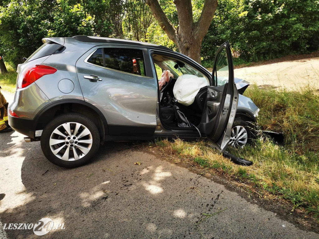 Opel wjechał w drzewo. Kierowca ranny