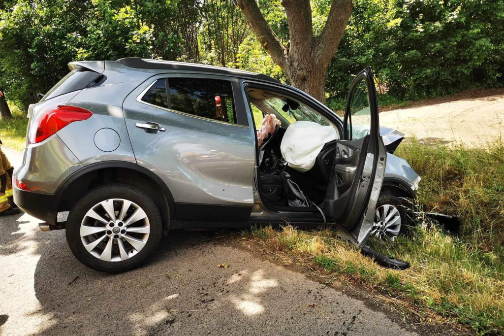 Opel wjechał w drzewo. Kierowca ranny