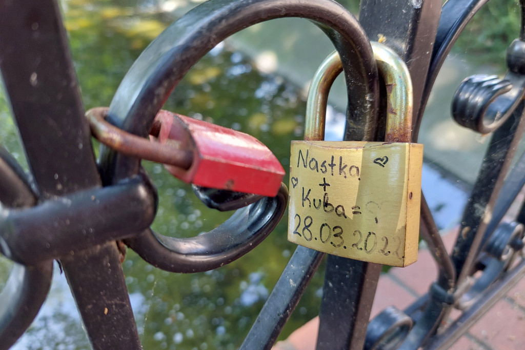 Symbole miłości w parku Kościuszki