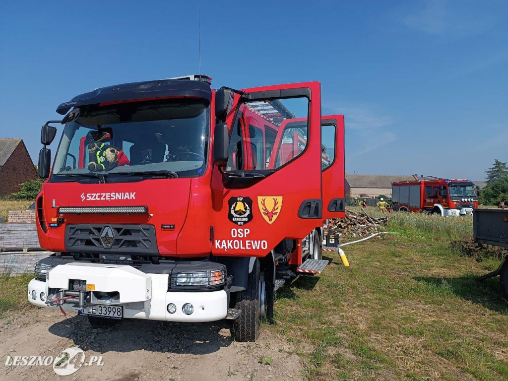 Pożar zakładu produkcyjnego w Kąkolewie