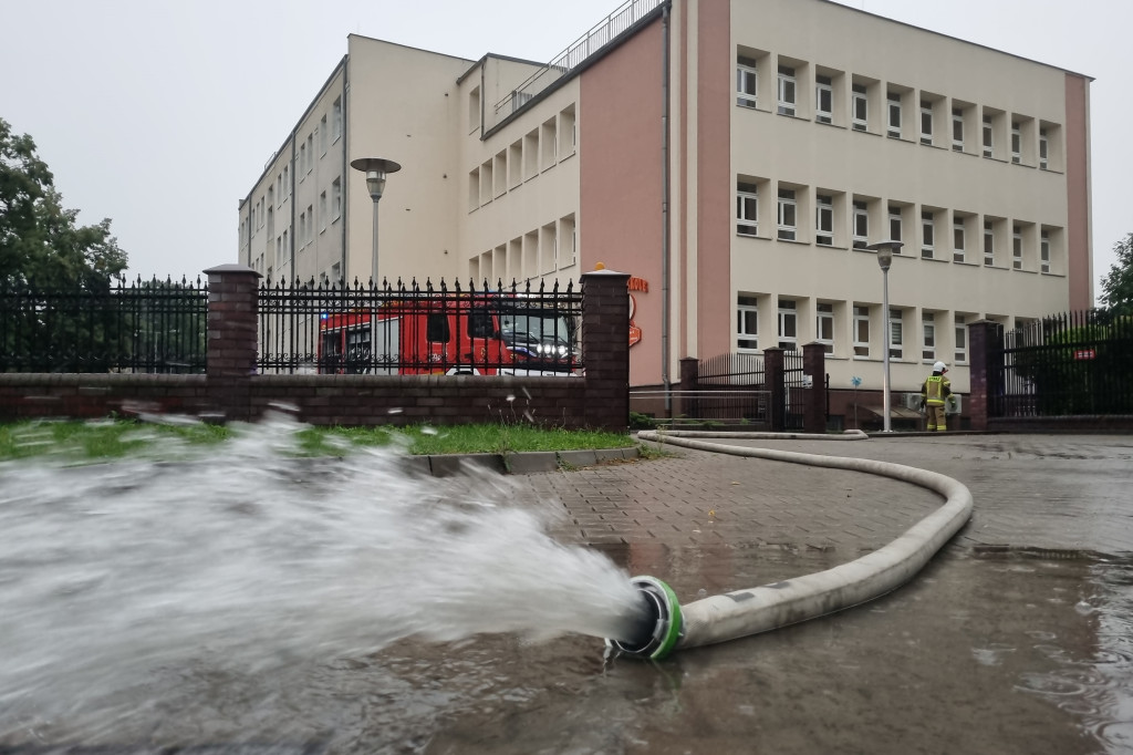 Akcja strażaków OSP w czasie ulewy