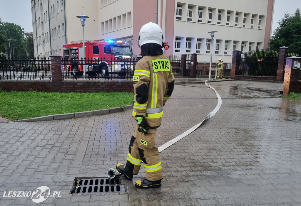 Akcja strażaków OSP w czasie ulewy