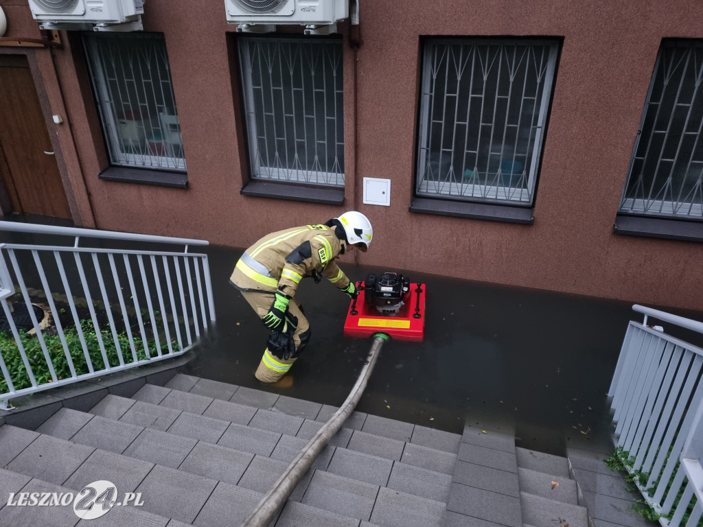 Akcja strażaków OSP w czasie ulewy