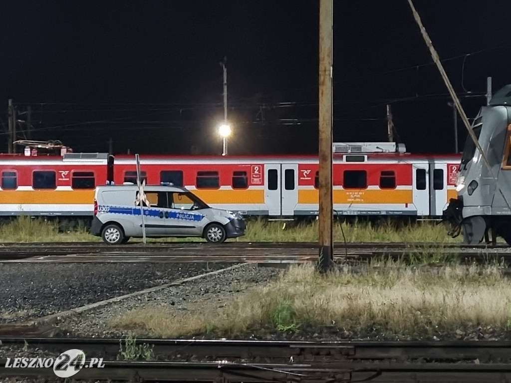 Pożar wagonów na stacji w Lesznie