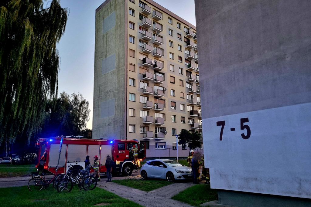 Strażacy na ul. Węgierskiej w Lesznie