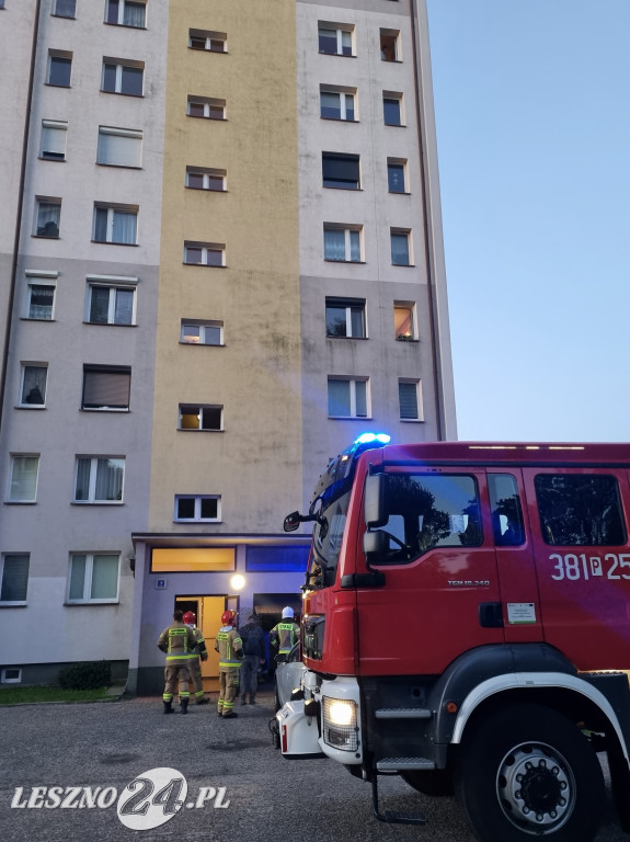 Strażacy na ul. Węgierskiej w Lesznie