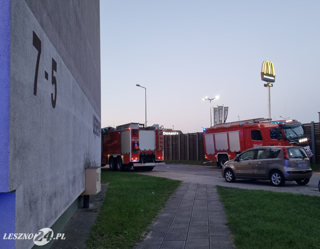 Strażacy na ul. Węgierskiej w Lesznie