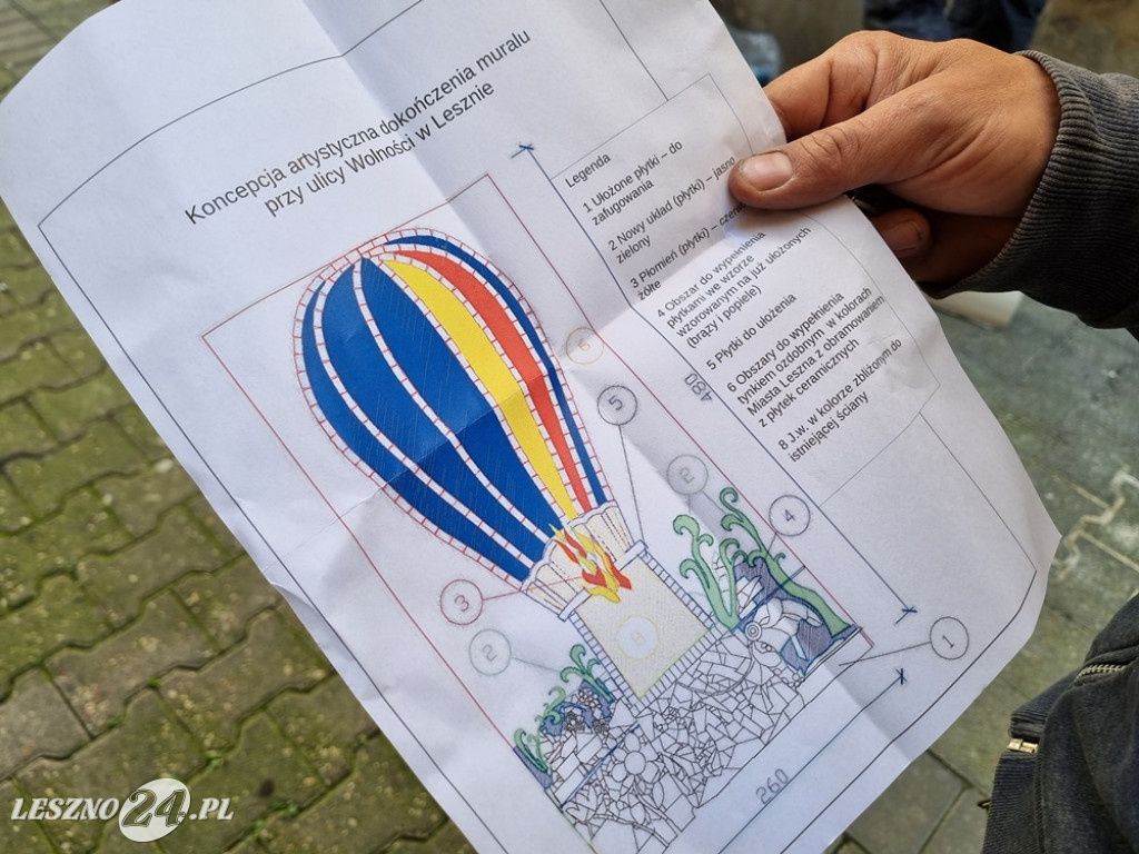 Uczniowie ZSR-B w Lesznie robią balon-mozaikę