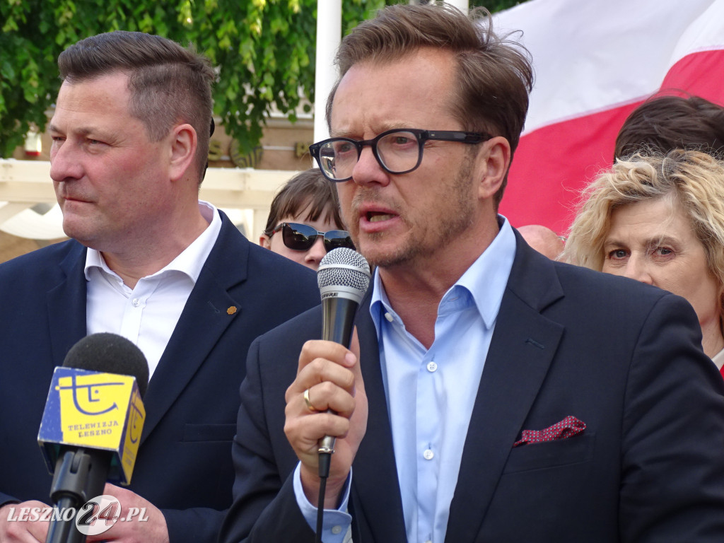 Wiec poparcia dla Rafała Trzaskowskiego w Lesznie