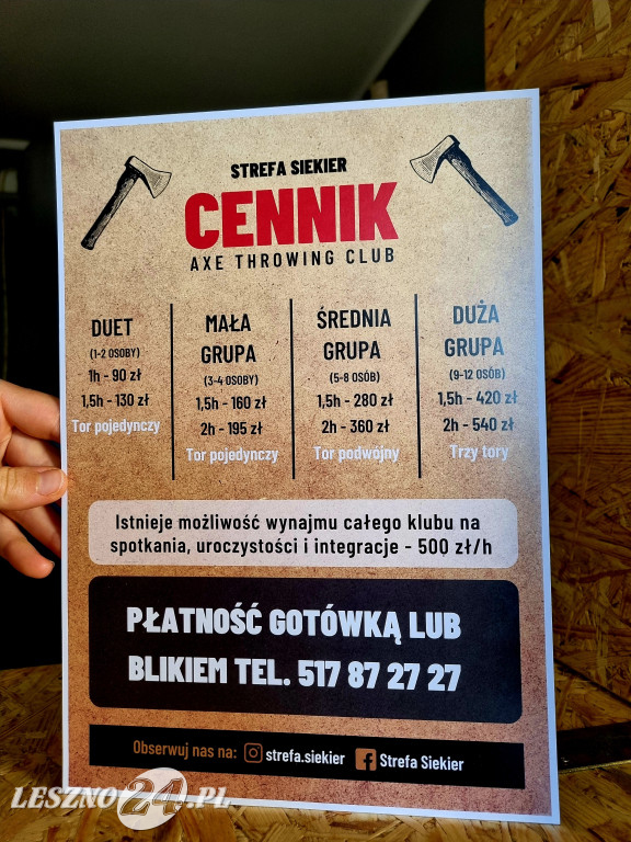 Strefa Siekier w Lesznie przy ul. Tama Kolejowa 5A