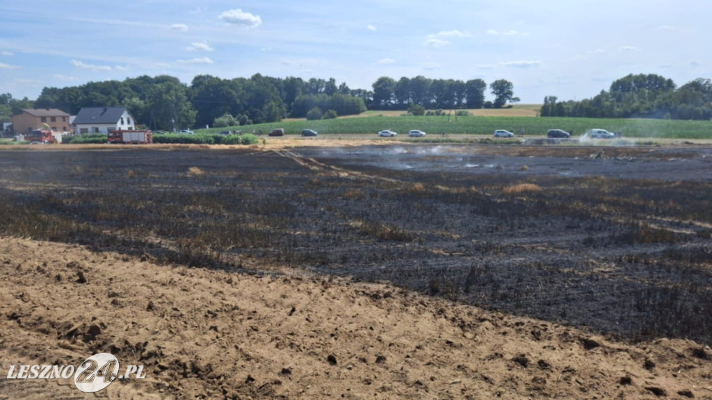 Pożar zboża w Kleszczewie
