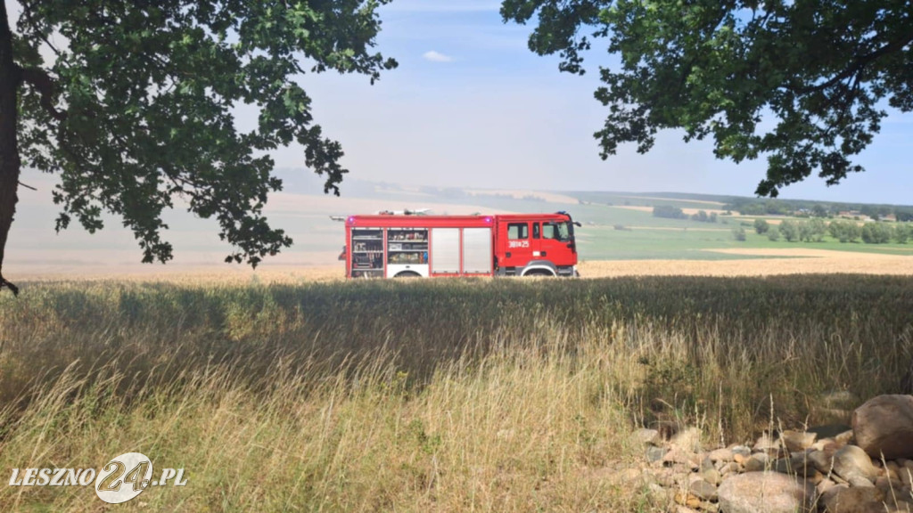 Pożar zboża w Kleszczewie