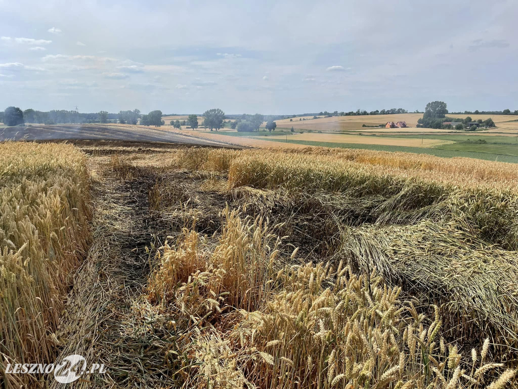 Pożar zboża w Kleszczewie
